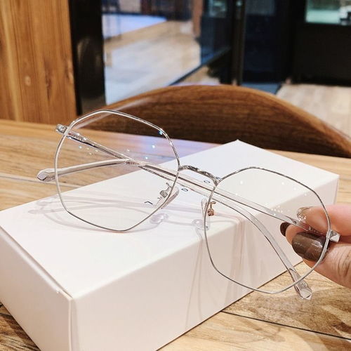 送眼镜盒新款TR90超轻防蓝光辐射网红款多边形近视男女平光眼镜框